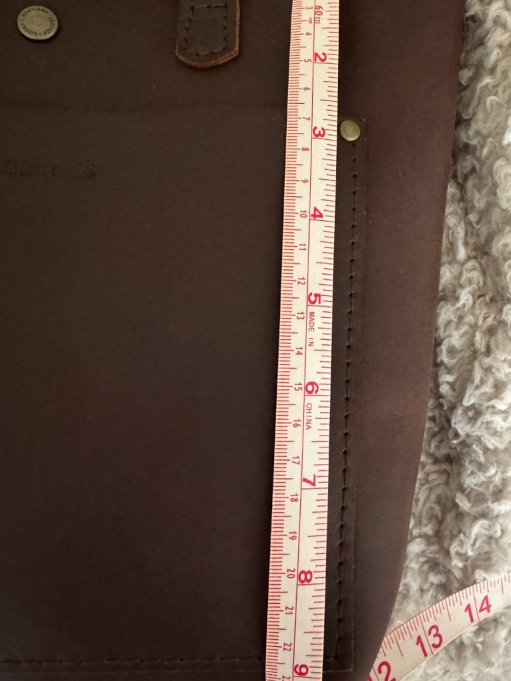 Brown Portland Leather Mini Crossbody Tote - Picture 9 of 10